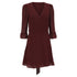 Women's Reformation Wrap-Accent Mini Dress in Burgundy Viscose
