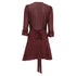 Women's Reformation Wrap-Accent Mini Dress in Burgundy Viscose