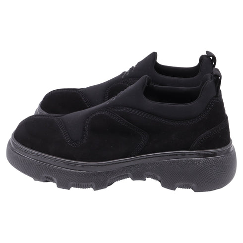 Men's Burberry Box Sip-On Sneakers in Black Suede