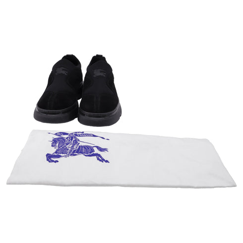 Men's Burberry Box Sip-On Sneakers in Black Suede