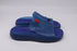 Men's Burberry Stingray Charm-Embellished Slide Sandals in Blue Rubber