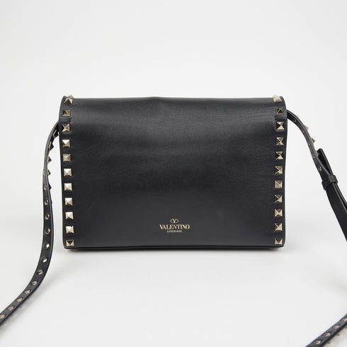 Rockstud Flip Lock Flap Bag Leather Medium