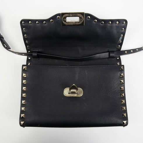 Rockstud Flip Lock Flap Bag Leather Medium