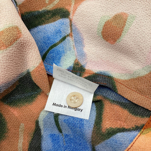 Women's Dries Van Noten Floral-Print Short Sleeve Blouse in Multicolor Polyester