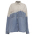 Women's Dries Van Noten Tie-Dyed Button-Down Denim Shirt in Multicolor Cotton
