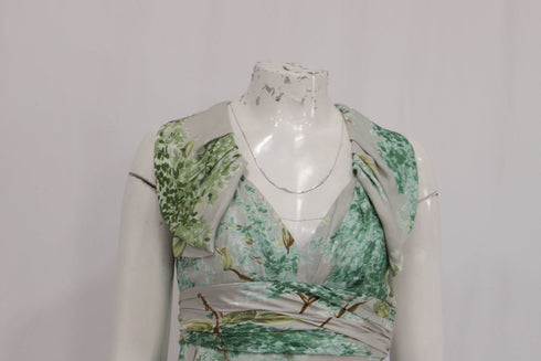 Women's RED Valentino Leaf-Printed Mini Dress in Multicolor Silk