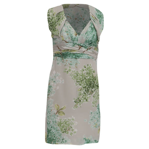 Women's RED Valentino Leaf-Printed Mini Dress in Multicolor Silk