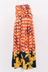 Women's Dries Van Noten Printed Pleated Midi Skirt in Multicolor Silk