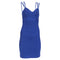 Women's Herve Leger Strappy Mini Dress in Blue Rayon