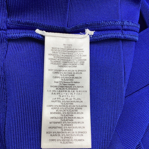 Women's Herve Leger Strappy Mini Dress in Blue Rayon