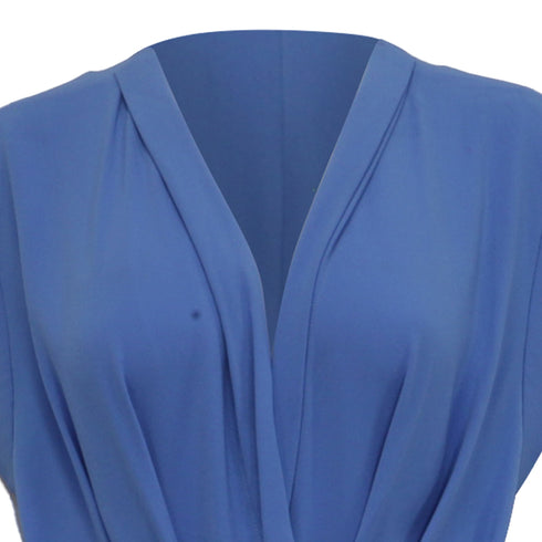Women's Iro Wrap Effect Mini Dress in Blue Triacetate