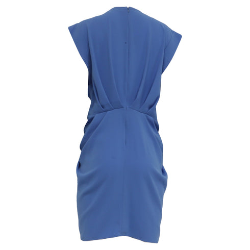 Women's Iro Wrap Effect Mini Dress in Blue Triacetate