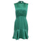 Women's Saloni Mini Dress in Green Silk