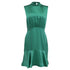 Women's Saloni Mini Dress in Green Silk