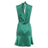 Women's Saloni Mini Dress in Green Silk