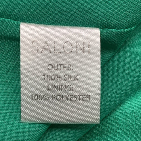 Women's Saloni Mini Dress in Green Silk