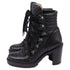 Women's Christian Louboutin Mad 70 Lace-Up Block-Heel Combat Boots in Black Leather