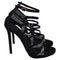 Women's Versace Crystal Embellished Gladiator Sandals in Black Suede