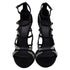 Women's Versace Crystal Embellished Gladiator Sandals in Black Suede