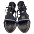 Women's Versace Crystal Embellished Gladiator Sandals in Black Suede