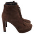 Women's Prada Lace Up Boots in Brown Suede