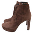 Women's Prada Lace Up Boots in Brown Suede
