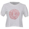 Women's Louis Vuitton Logo Stamp Crop Top in White Cotton