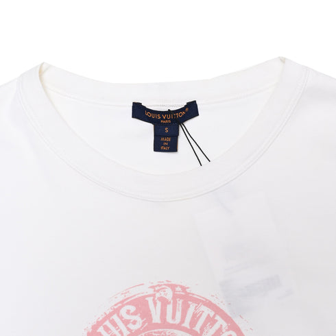 Women's Louis Vuitton Logo Stamp Crop Top in White Cotton