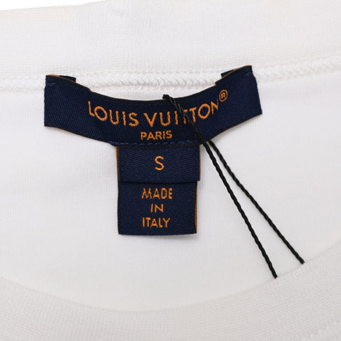 Women's Louis Vuitton Logo Stamp Crop Top in White Cotton