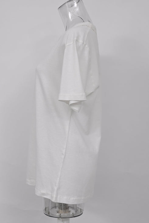 Women's Chloé Graphic Print T-shirt in White Cotton