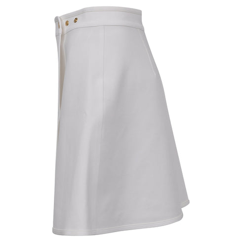 Women's Louis Vuitton A-Line Mini Skirt in White Polyamide