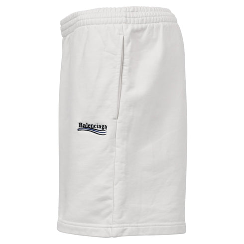 Men's Balenciaga Jogger Shorts in White Cotton