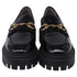 Women's Stuart Weitzman Owen Buckled Lug Loafers in Black Patent Leather