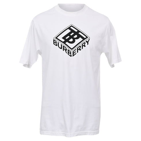 Men's Burberry Logo Graphic Print T-shirt in White Cotton