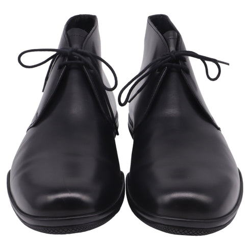 Men's Prada Toblach Leather Chukka Boots in Black Leather