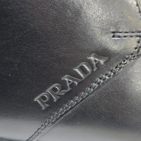 Men's Prada Toblach Leather Chukka Boots in Black Leather