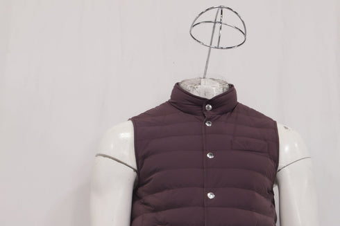 Men's Brunello Cucinelli Puffer Vest in Brown Polyamide