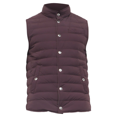 Men's Brunello Cucinelli Puffer Vest in Brown Polyamide