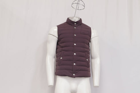 Men's Brunello Cucinelli Puffer Vest in Brown Polyamide