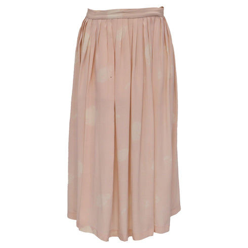 Women's Dior Floral-Print Pleated Midi Skirt in Pink Silk