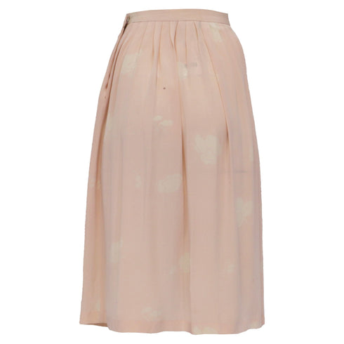 Women's Dior Floral-Print Pleated Midi Skirt in Pink Silk