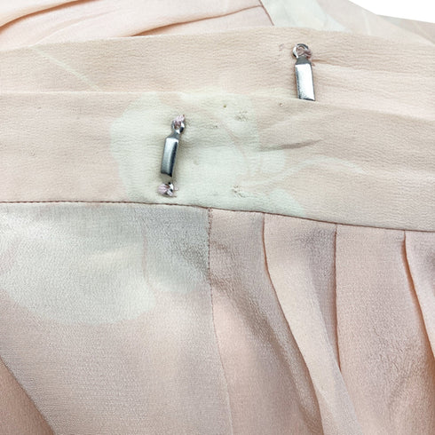 Women's Dior Floral-Print Pleated Midi Skirt in Pink Silk