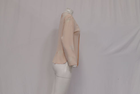 Women's Dior Floral-Print Pleat-Accent Blouse in Pink Silk