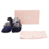 Women's Miu Miu Double-Buckled Self-Tie Ballet Flats in Navy Blue Velvet