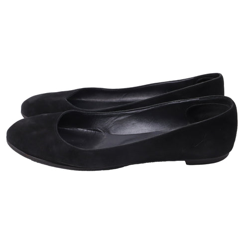 Women's Manolo Blahnik Round-Toe Ballet Flats in Black Suede