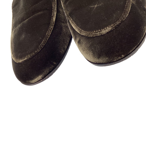 Women's Gianvito Rossi Slip-On Loafers in Olive Velvet