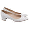 Women's Manolo Blahnik Pointed-Toe Low-heeled Pumps in White Leather