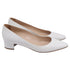 Women's Manolo Blahnik Pointed-Toe Low-heeled Pumps in White Leather