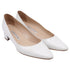 Women's Manolo Blahnik Pointed-Toe Low-heeled Pumps in White Leather