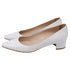 Women's Manolo Blahnik Pointed-Toe Low-heeled Pumps in White Leather